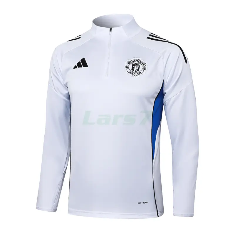 Sudadera De Entrenamiento Manchester United 2025/2026 Blanco/Azul