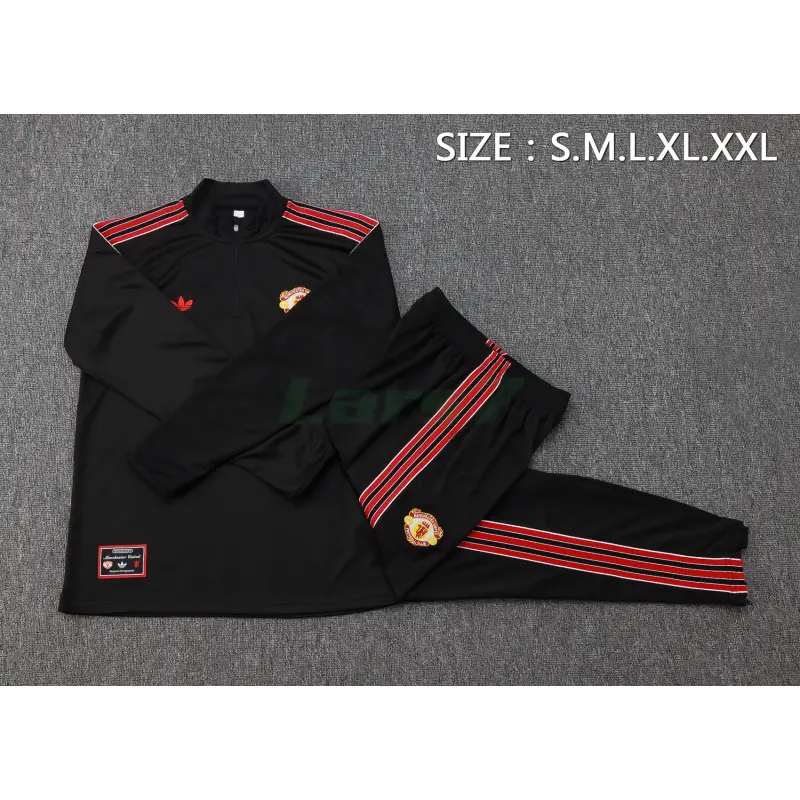 Sudadera De Entrenamiento Manchester United 2025/2026 Kit Retro Negro/Rojo