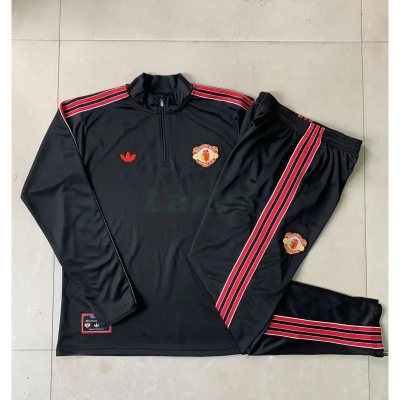 Sudadera De Entrenamiento Manchester United 2025/2026 Retro Negro/Rojo