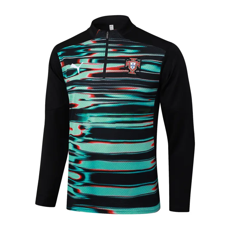 Sudadera De Entrenamiento Portugal 2025 Verde/Negro con Estampado