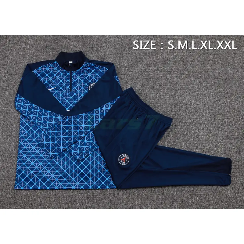 Sudadera De Entrenamiento PSG 2025/2026 Kit Azul Real con Estampado de Cuadros
