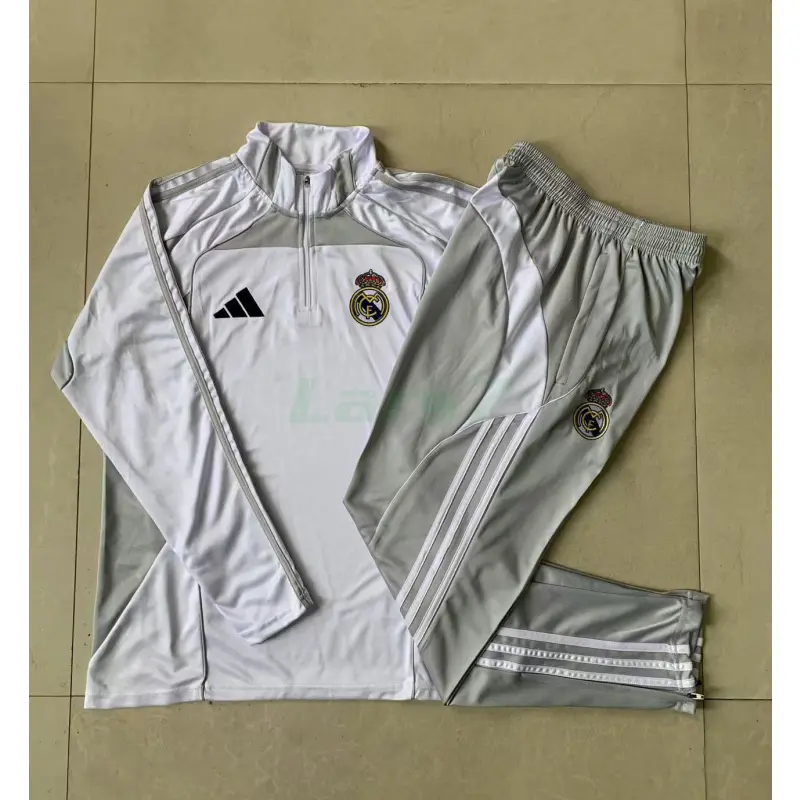 Sudadera De Entrenamiento Real Madrid 2025/2026 Blanco/Gris