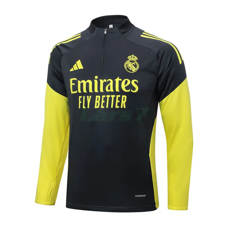 Sudadera De Entrenamiento Real Madrid 2025/2026 Gris Oscuro/Amarillo