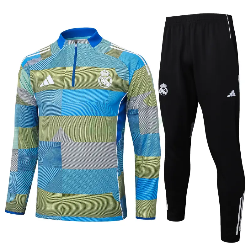 Sudadera De Entrenamiento Real Madrid 2025/2026 Rayas Verdes con Estampado