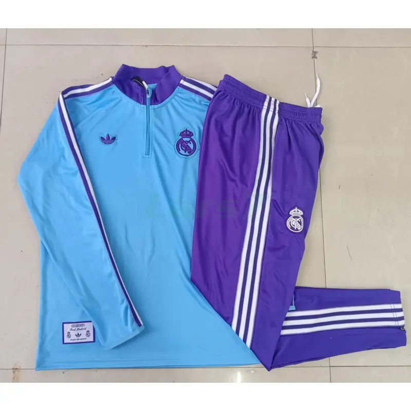 Sudadera De Entrenamiento Real Madrid 2025/2026 Retro Azul Claro/Morado
