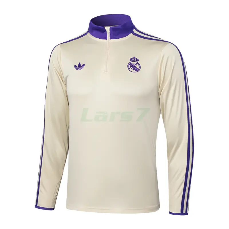Sudadera De Entrenamiento Real Madrid 2025/2026 Retro Beige/Morado