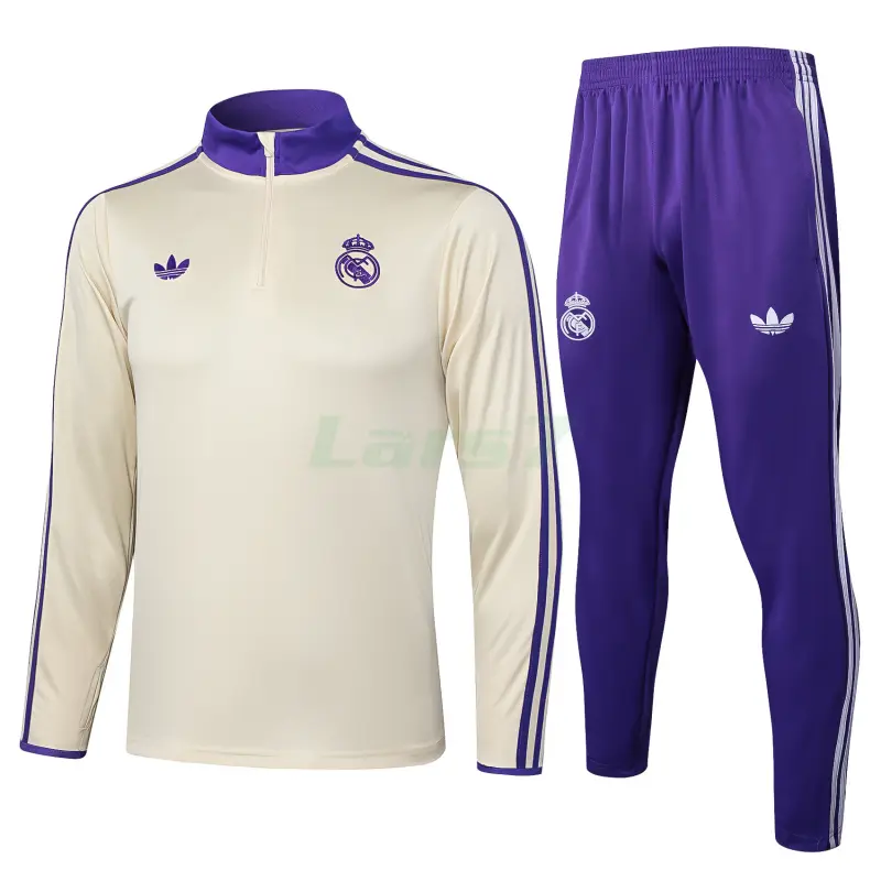 Sudadera De Entrenamiento Real Madrid 2025/2026 Kit Retro Beige/Morado