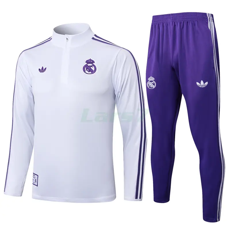 Sudadera De Entrenamiento Real Madrid 2025/2026 Retro Blanco/Morado