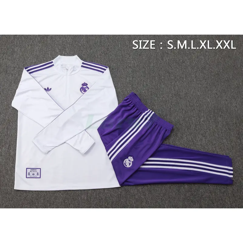 Sudadera De Entrenamiento Real Madrid 2025/2026 Retro Blanco/Morado