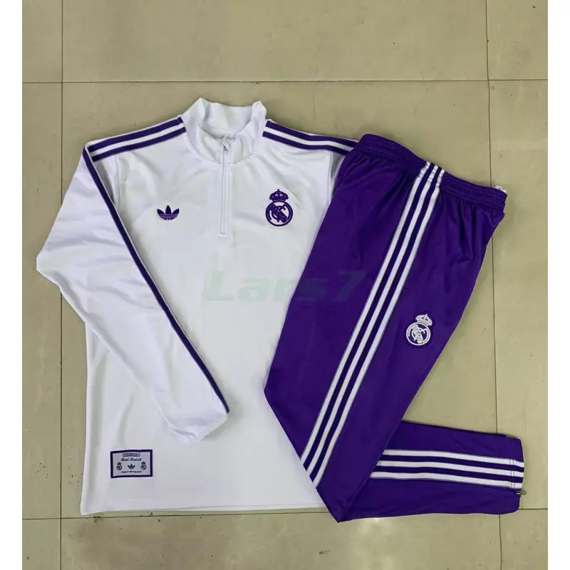 Sudadera De Entrenamiento Real Madrid 2025/2026 Retro Blanco/Morado
