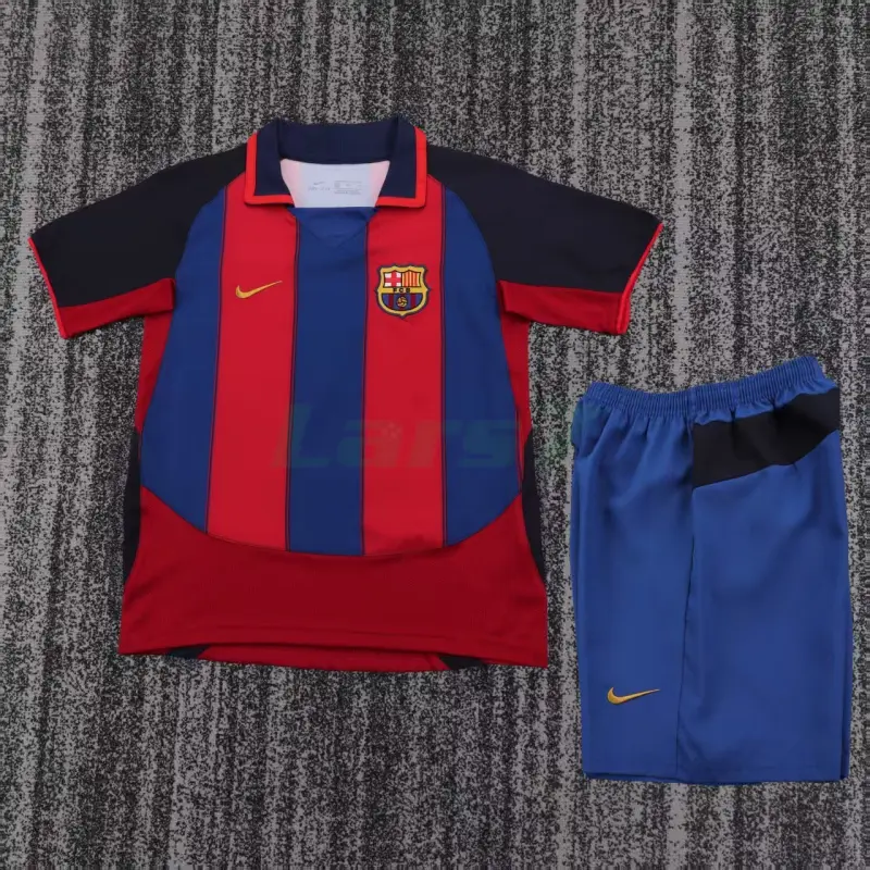 Camiseta Barcelona 1ª Equipación Retro 2003/04 Rojo/Azul Niño Kit Camiseta Barcelona 1ª Equipación Retro 2003/04 Rojo/Azul Niño Kit