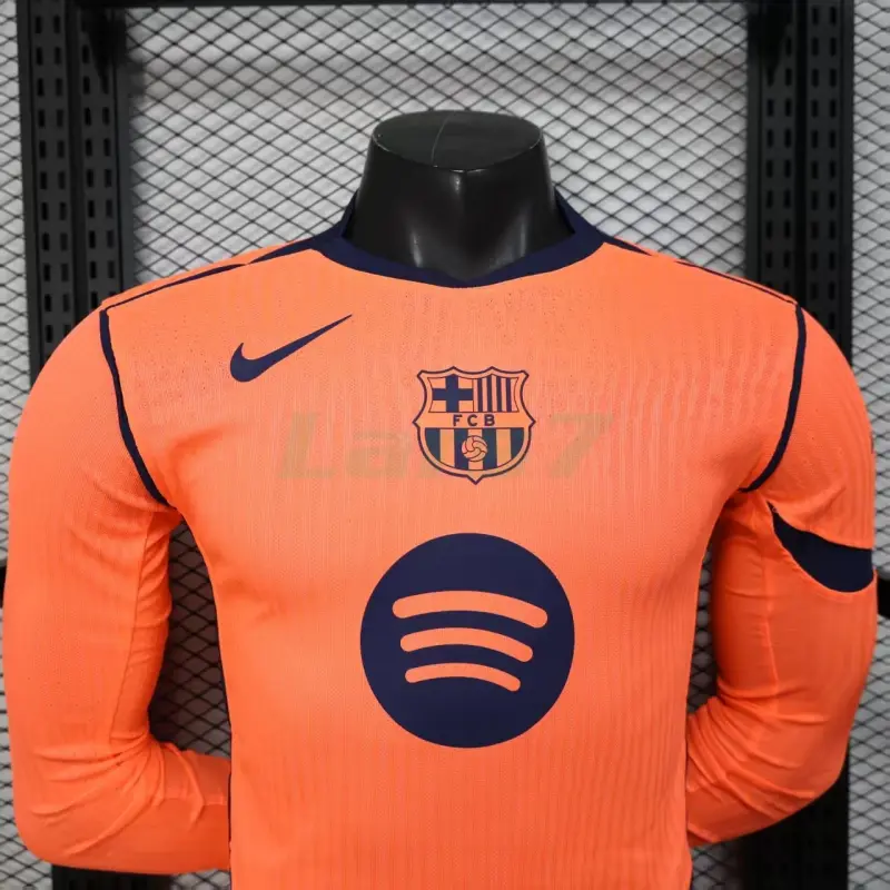Camiseta Barcelona 3ª Equipación 2025/2026 ML Naranja (EDICIÓN JUGADOR)