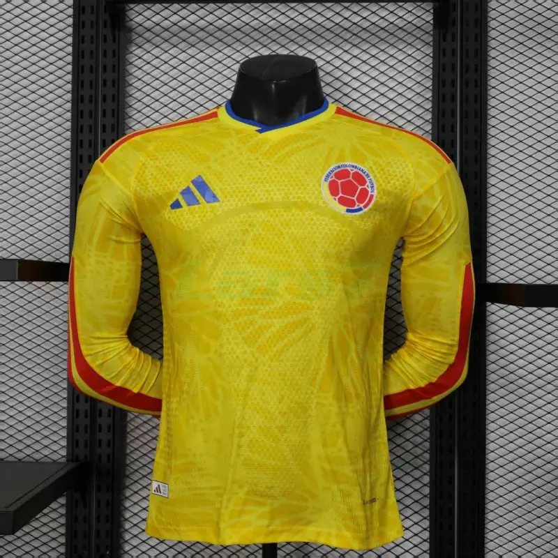 Camiseta Colombia 2026 ML Amarillo (EDICIÓN JUGADOR)