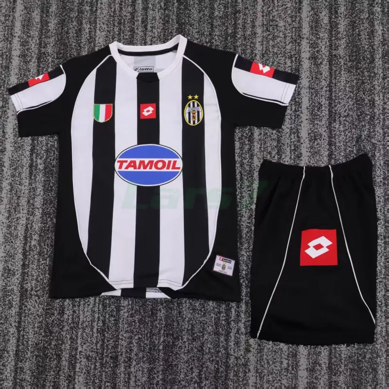 Camiseta Juventus 1ª Equipación Retro 2002/03 Blanco/Negro Niño Kit