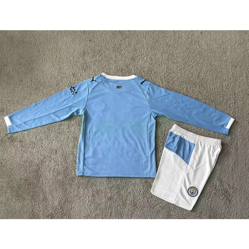 Camiseta Manchester City 1ª Equipación 2025/2026 ML Azul Niño Kit Camiseta Manchester City 1ª Equipación 2025/2026 ML Azul Niño Kit