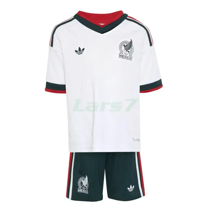 Camiseta México 2ª Equipación Mundial 2026 Blanco Niño Kit