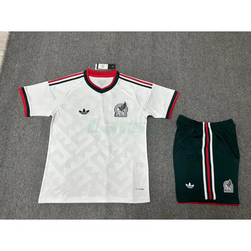 Camiseta México 2ª Equipación Mundial 2026 Blanco Niño Kit
