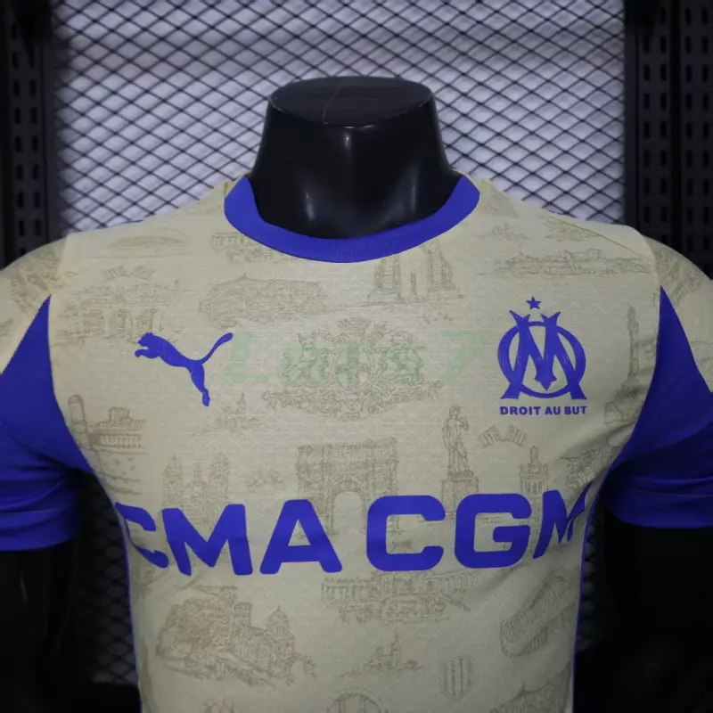 Camiseta Olympique Marsella 4ª Equipación 2025/2026 Amarillo/Azul (EDICIÓN JUGADOR)