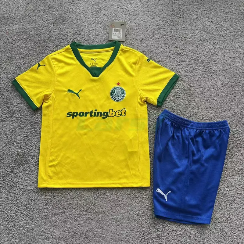 Camiseta Palmeiras 3ª Equipación 2025/2026 Amarillo Niño Kit Camiseta Palmeiras 3ª Equipación 2025/2026 Amarillo Niño Kit