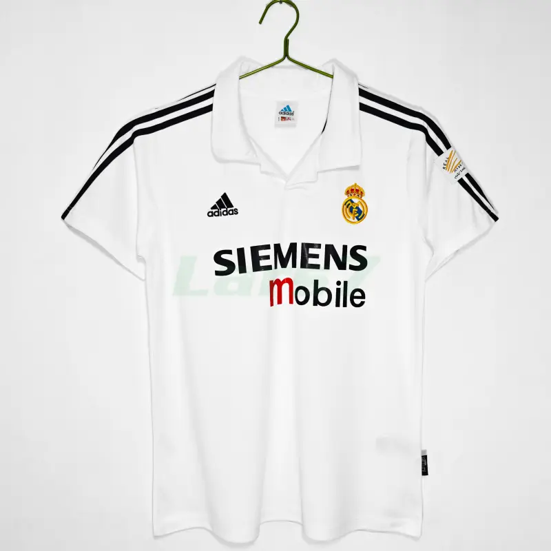Camiseta Real Madrid 1ª Equipación Retro 2002/03 Blanco con Publicitario
