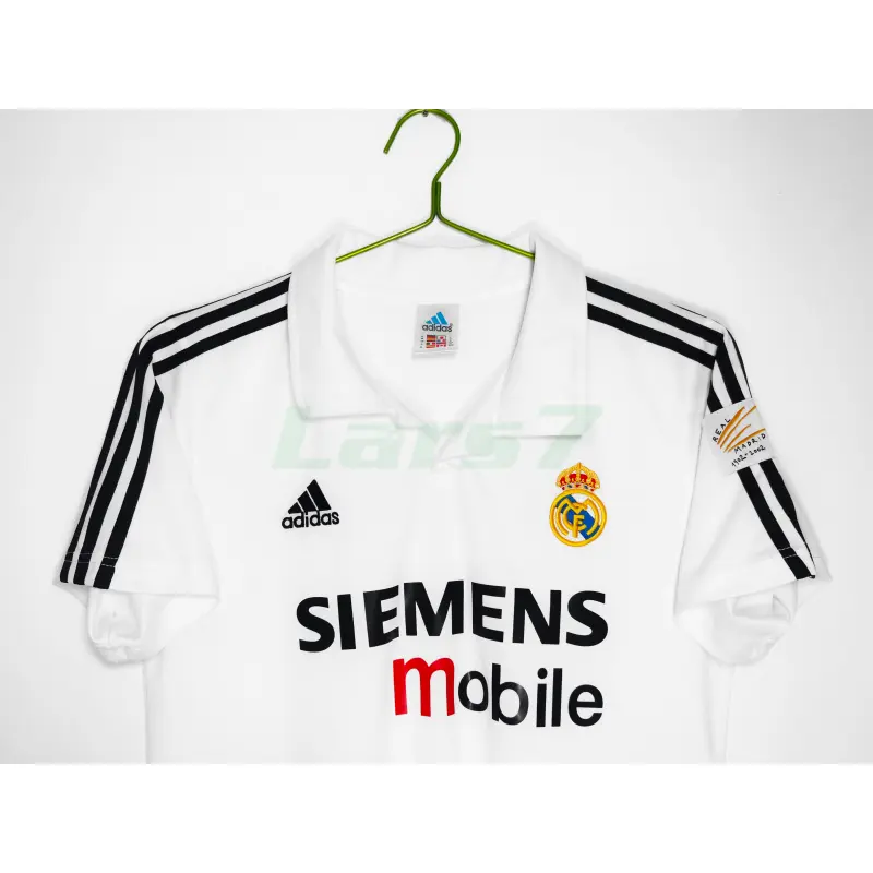 Camiseta Real Madrid 1ª Equipación Retro 2002/03 Blanco con Publicitario Camiseta Real Madrid 1ª Equipación Retro 2002/03 Blanco con Publicitario