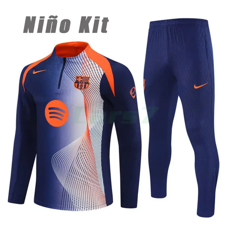 Sudadera De Entrenamiento Barcelona 2025/2026 Niño Kit Azul/Naranja Sudadera De Entrenamiento Barcelona 2025/2026 Niño Kit Azul/Naranja