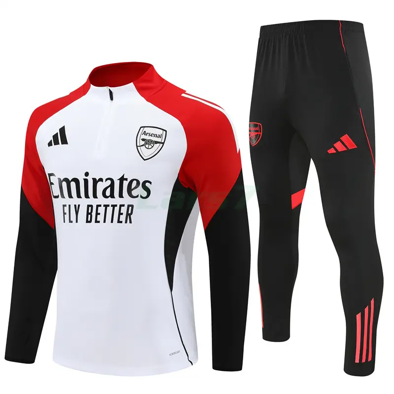 Sudadera De Entrenamiento Arsenal 2025/2026 Kit Blanco/Negro/Rojo