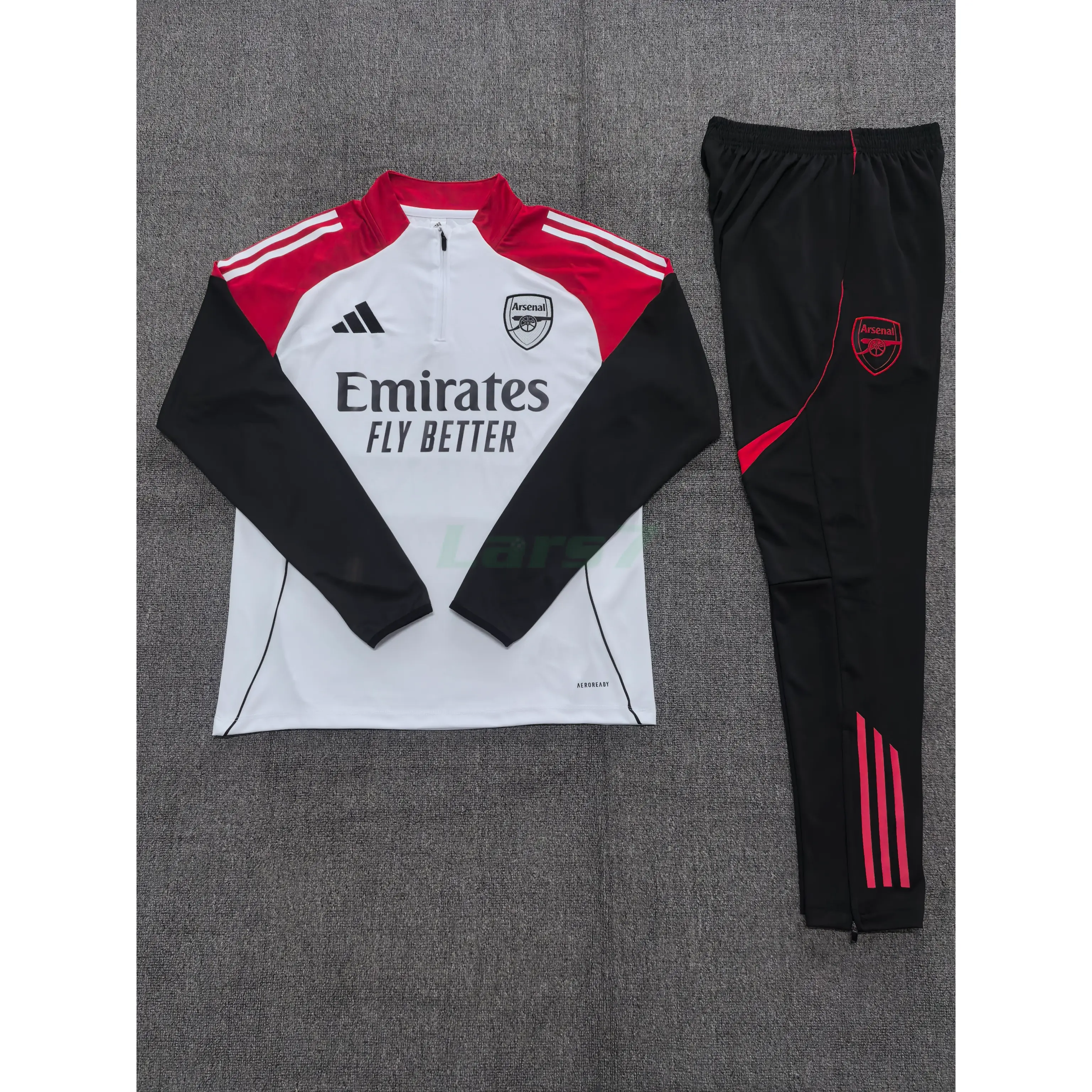 Sudadera De Entrenamiento Arsenal 2025/2026 Niño Kit Blanco/Negro/Rojo