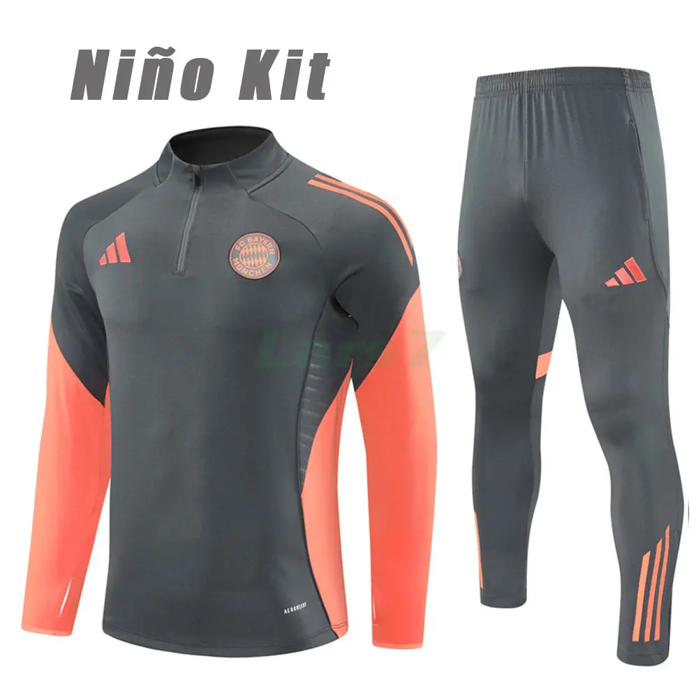 Sudadera De Entrenamiento Bayern Múnich 2025/2026 Niño Kit Gris/Naranja