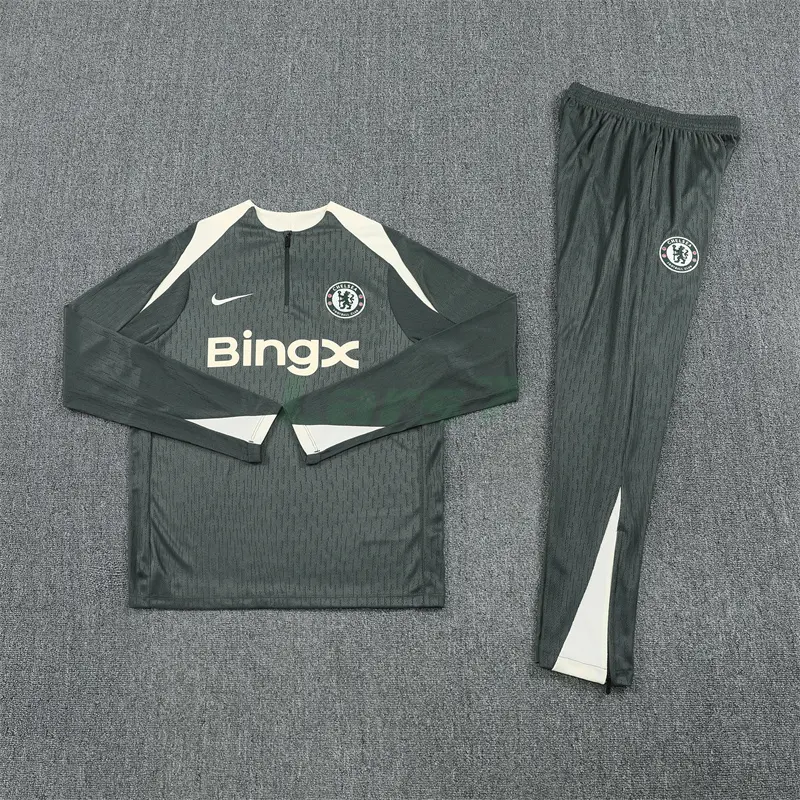 Sudadera De Entrenamiento Chelsea 2025/2026 Kit Verde Militar (EDICIÓN JUGADOR)
