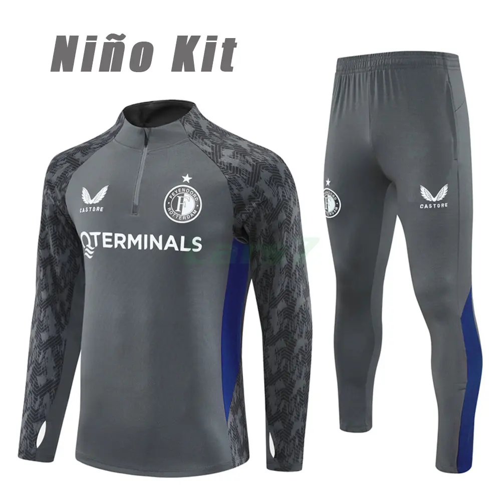 Sudadera De Entrenamiento Feyenoord 2025/2026 Niño Kit Gris Oscuro