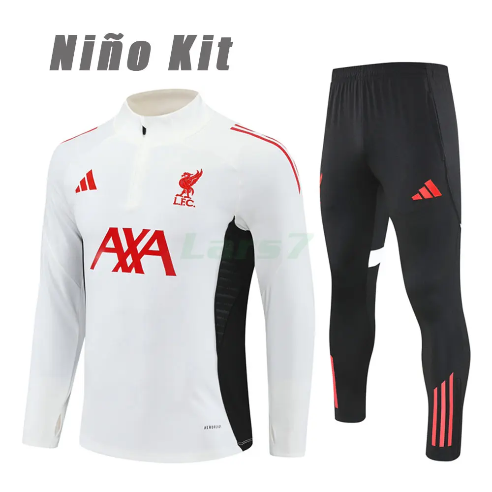 Sudadera De Entrenamiento Liverpool 2025/2026 Niño Kit Blanco/Negro