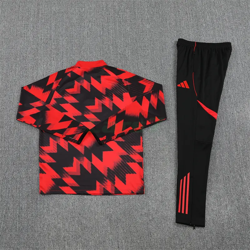 Sudadera De Entrenamiento Manchester United 2025/2026 Kit Negro/Rojo con Estampado