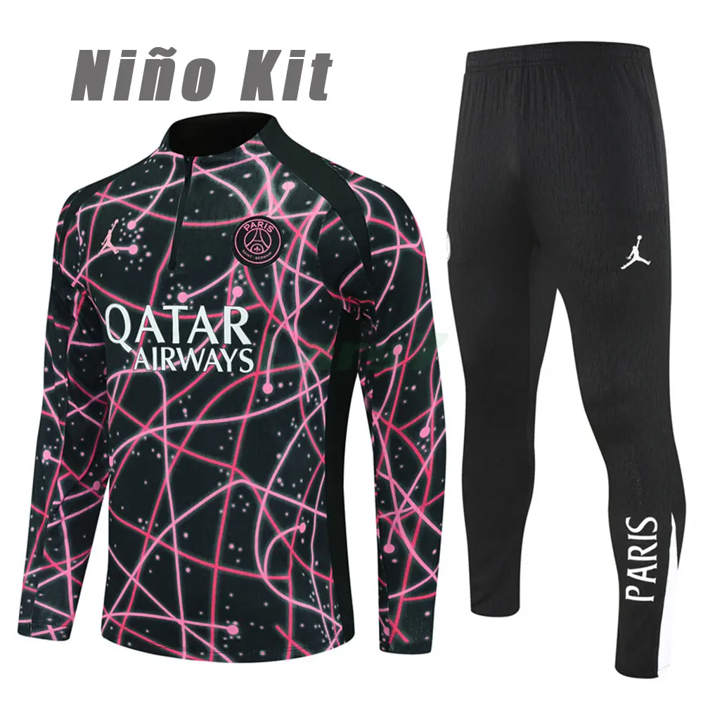 Sudadera De Entrenamiento PSG 2025/2026 Niño Kit Negro/Rosa con Estampado Camuflaje