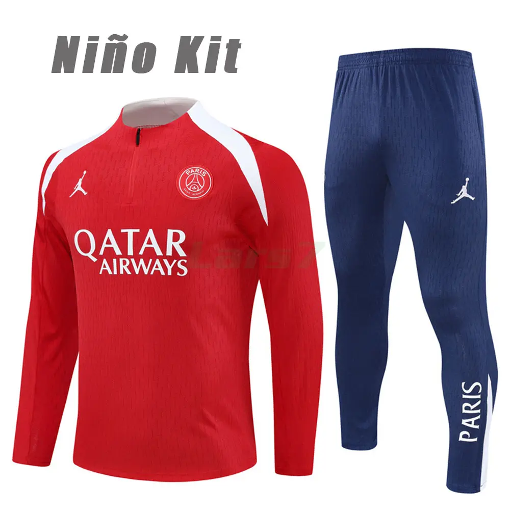 Sudadera De Entrenamiento PSG 2025/2026 Niño Kit Rojo/Blanco (EDICIÓN JUGADOR)