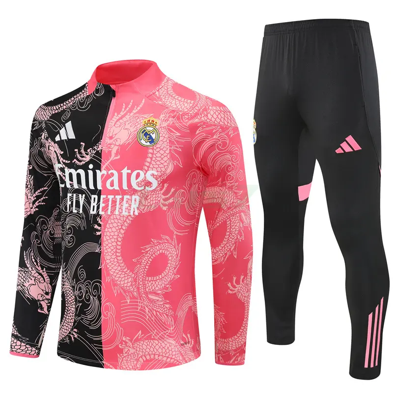 Sudadera De Entrenamiento Real Madrid 2025/2026 Kit Negro/Rosa Edición Especial