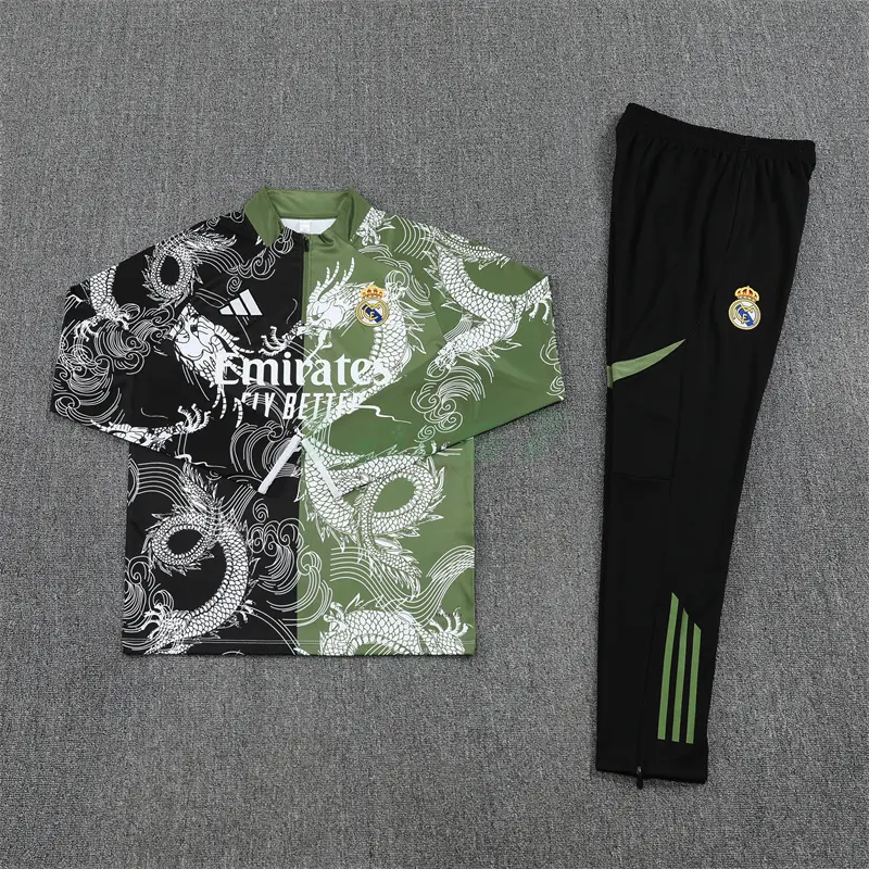 Sudadera De Entrenamiento Real Madrid 2025/2026 Kit Negro/Verde Edición Especial