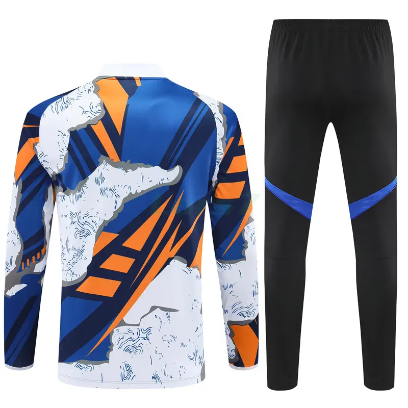 Sudadera De Entrenamiento Real Madrid 2025/2026 Niño Kit Blanco/Azul/Naranja con Estampado Camuflaje