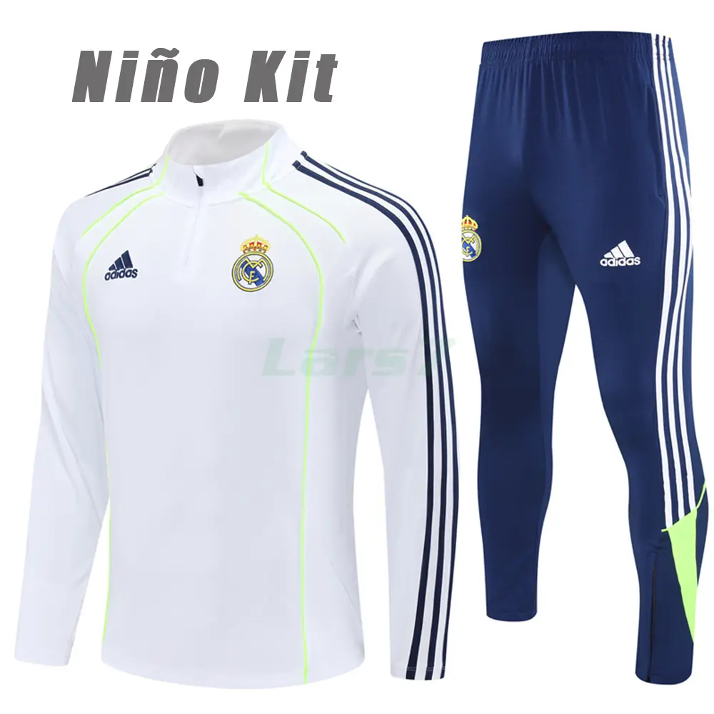 Sudadera De Entrenamiento Real Madrid 2025/2026 Niño Kit Blanco Edición Retro