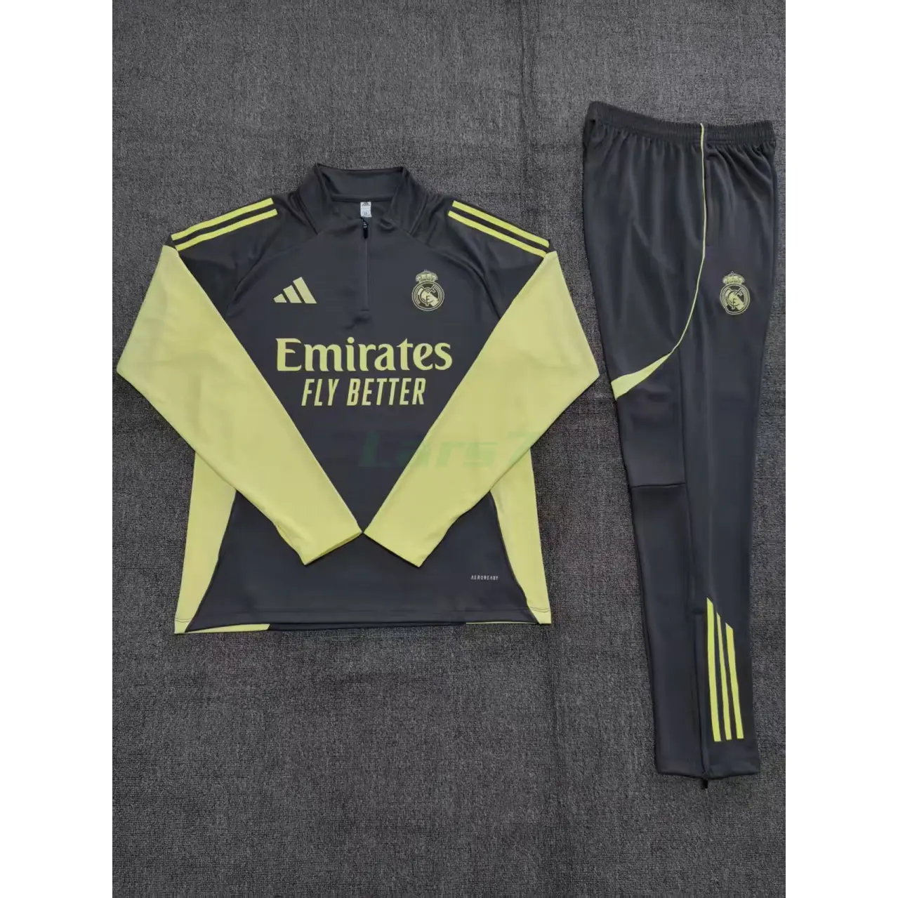 Sudadera De Entrenamiento Real Madrid 2025/2026 Niño Kit Gris Oscuro/Amarillo