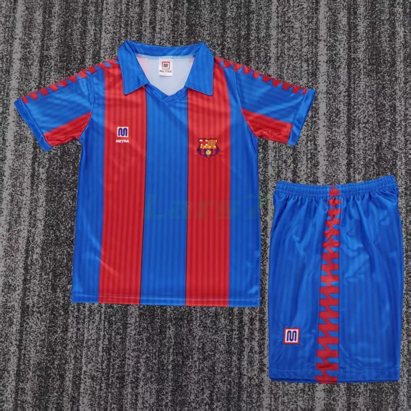 Camiseta Barcelona 1ª Equipación Retro 1989/92 Rojo/Azul Niño Kit