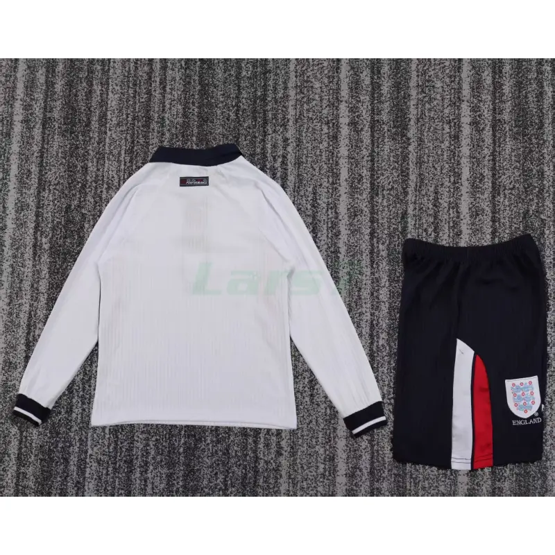 Camiseta Inglaterra 1ª Equipación Retro 1998 ML Blanco Niño Kit