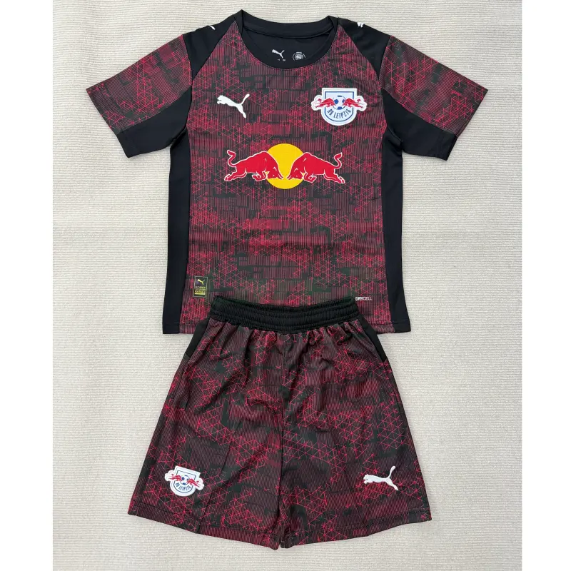 Camiseta Leipzig 3ª Equipación 2025/2026 Rojo/Negro Niño Kit