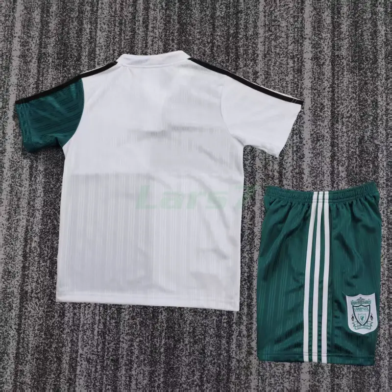Camiseta Liverpool 2ª Equipación Retro 1995/96 Blanco/Verde Niño Kit