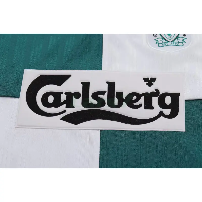 Camiseta Liverpool 2ª Equipación Retro 1995/96 Blanco/Verde Niño Kit