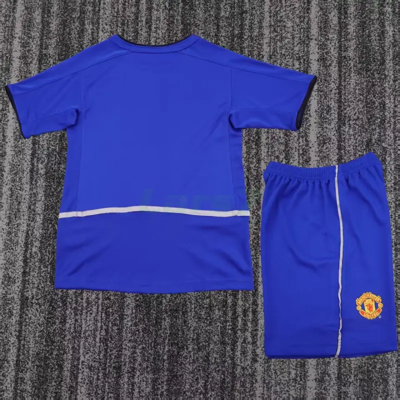 Camiseta Manchester United 3ª Equipación Retro 2002/03 Azul Niño Kit