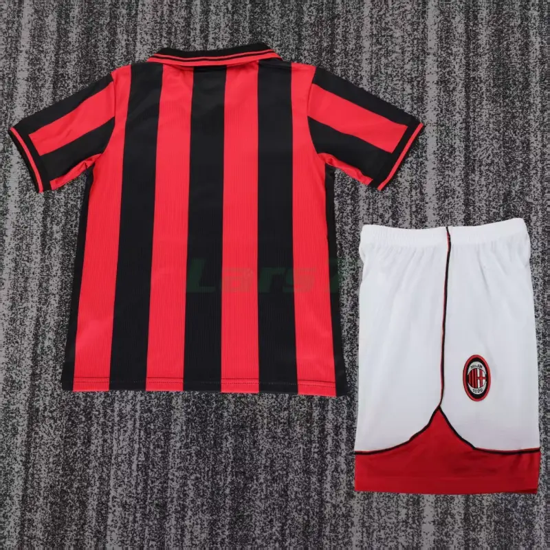Camiseta AC Milan 1ª Equipación Retro 1997/98 Rojo/Negro Niño Kit