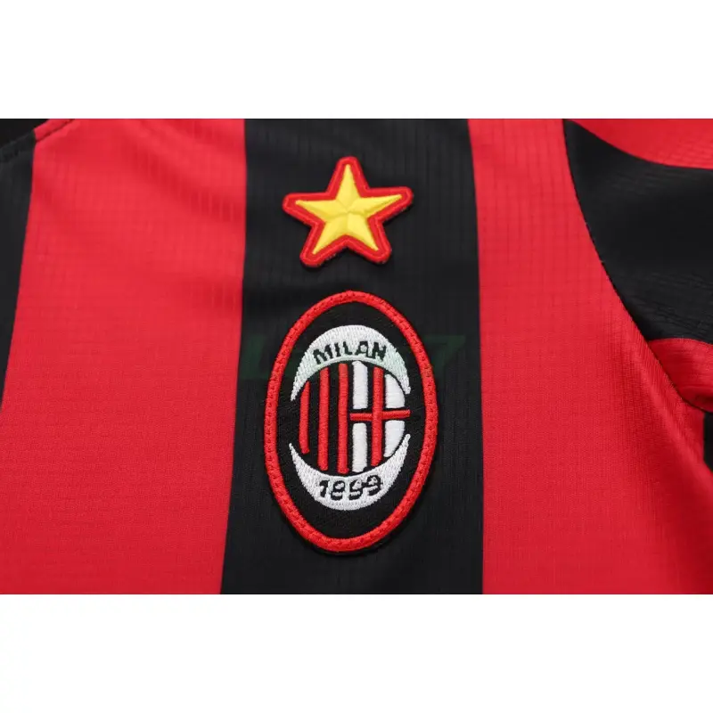 Camiseta AC Milan 1ª Equipación Retro 1997/98 Rojo/Negro Niño Kit