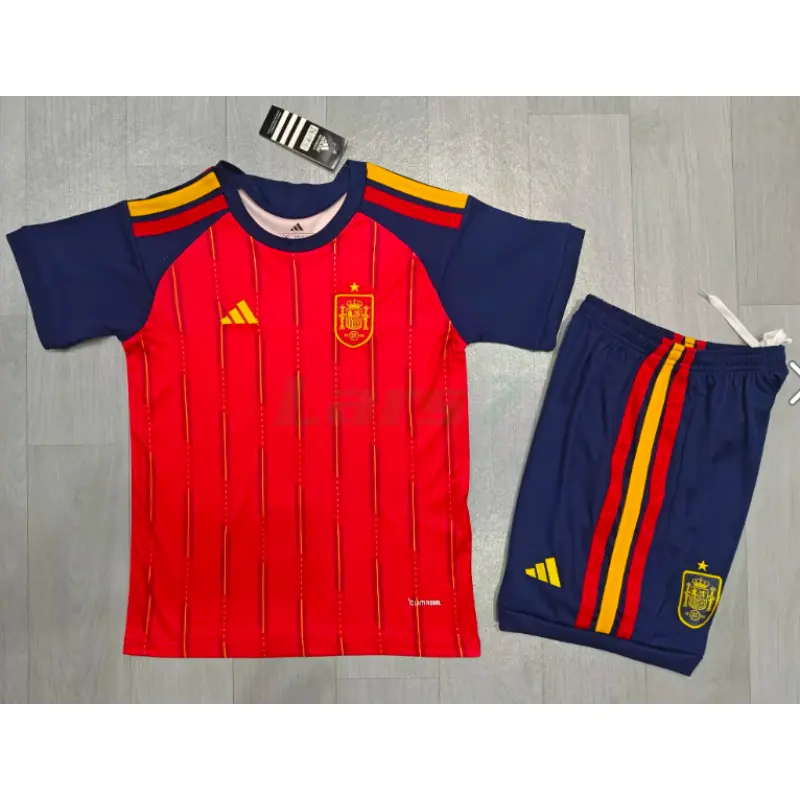 Camiseta España 1ª Equipación 2026 Rojo/Azul Niño Kit