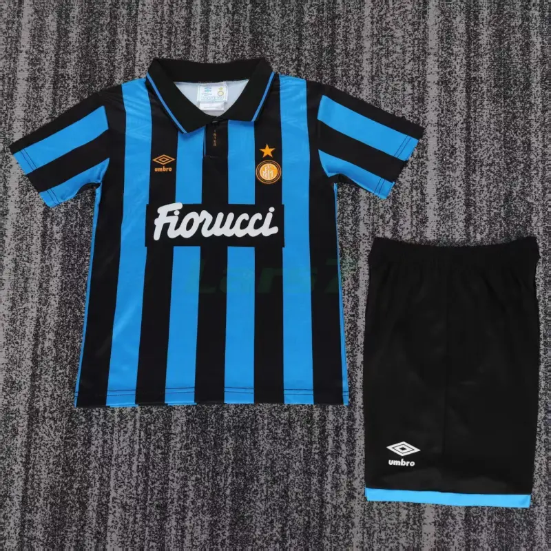 Camiseta Inter de Milan 1ª Equipación Retro 1992/94 Azul/Negro Niño Kit